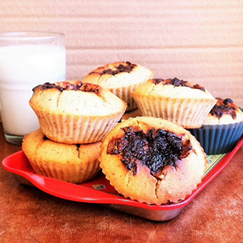 Muffin poire-amande et cœur fondant au chocolat