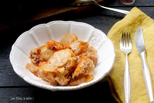 Baeckeoffe de poisson et gambas au safran