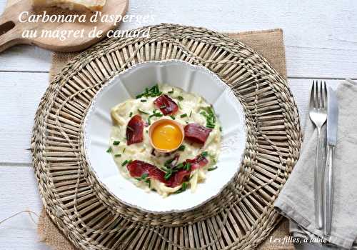 Carbonara d’asperges au magret de canard