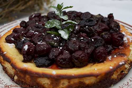 Cheesecake aux cerises confites