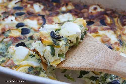 Clafoutis aux courgettes, chèvre et ail des ours