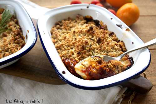 Crumble de tomates au romarin et thym citron