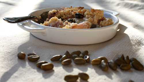 Crumble pêches et figues