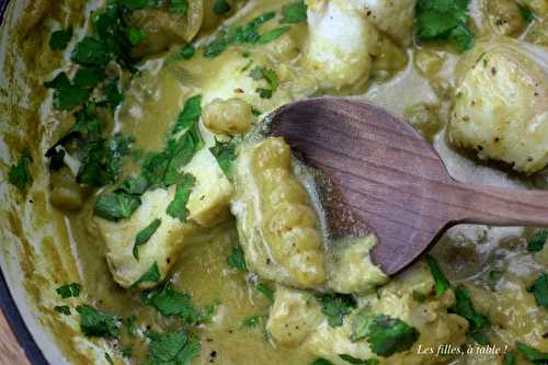 Curry de cabillaud et crosnes