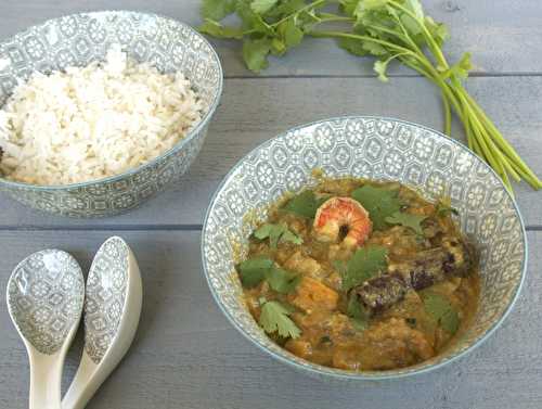 Curry vert de patates douces et crevettes