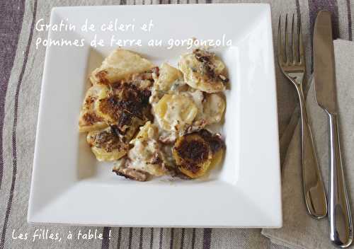 Gratin de céleri rave et pommes de terre au gorgonzola