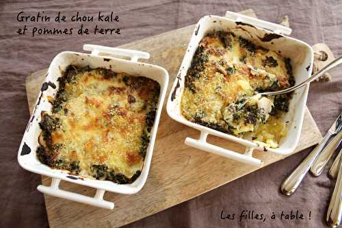 Gratin de chou kale et pommes de terre au cheddar