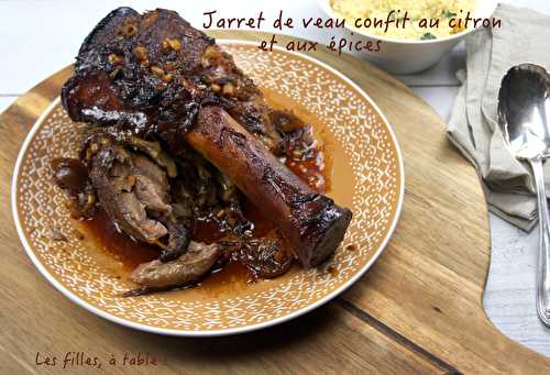 Jarret de veau confit au citron et aux épices