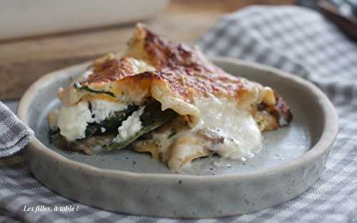Lasagnes aux champignons, épinards et burrata – Recettes autour d’un ingrédient #49