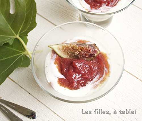 Mousse de fromage frais au coulis de figues