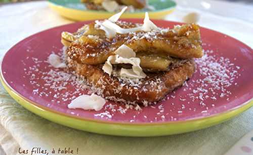 Pain perdu au lait de coco et à la banane