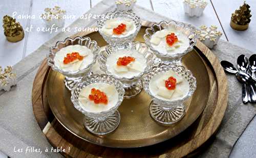 Panna cotta aux asperges et oeufs de saumon