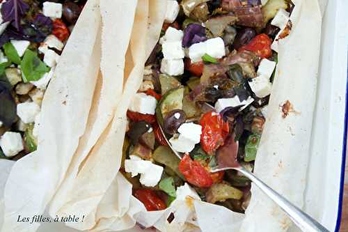 Papillotes de légumes à la grecque