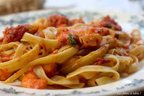 Pâtes au homard et crevettes