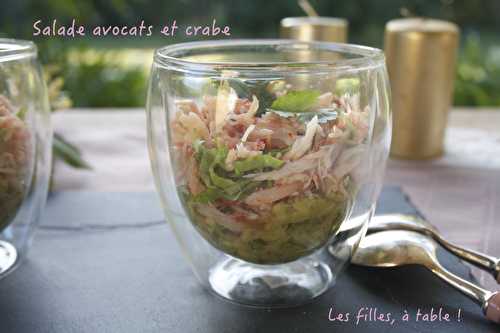 Salade avocats, crabe et coriandre