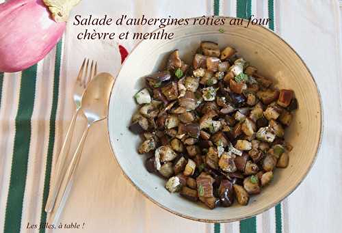 Salade d’aubergines rôties au four, chèvre et menthe