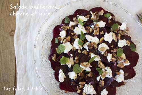 Salade de betteraves, chèvre et noix