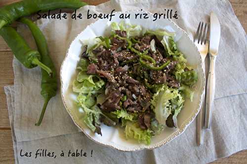 Salade de boeuf au riz grillé