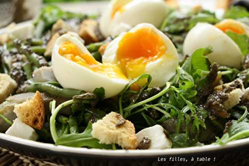 Salade haricots, artichauts, vinaigrette à la tapenade