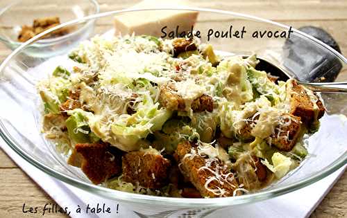 Salade poulet avocat, sauce aux anchois