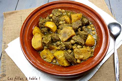 Tajine de boeuf aux navets boule d’or et pois chiches