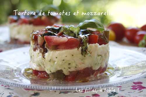 Tartare de tomates, mozzarella et pesto