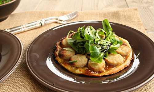 Tartelettes au boudin blanc et confit d’oignons