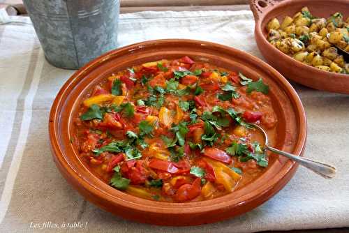 Tektouka, salade marocaine de tomates et poivrons