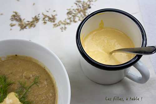 Velouté de fenouil grillé et aïoli au poivron