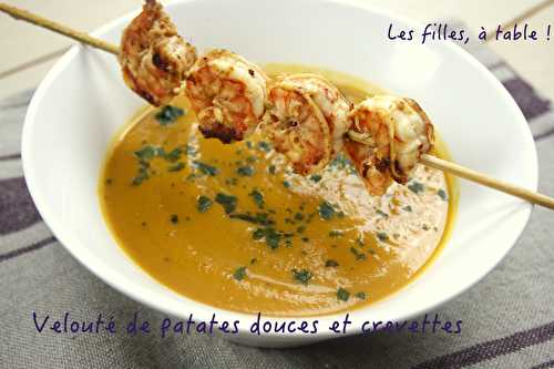 Velouté de patates douces et crevettes