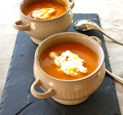 Velouté de potimarron, chantilly au roquefort