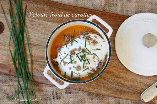 Velouté froid de carottes, crème fouettée à la verveine