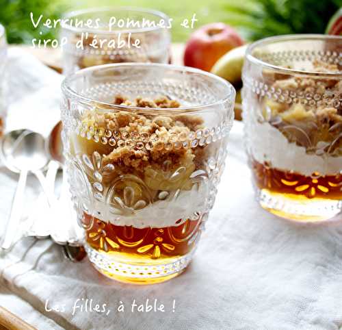 Verrines de pommes, crumble et gelée de sirop d’érable