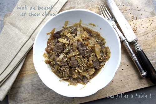 Wok de boeuf et chou chinois