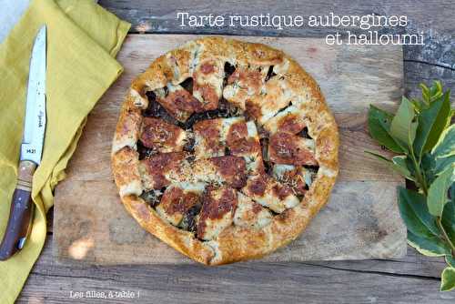 Tarte rustique aux aubergines et halloumi