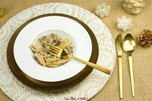 Macaronade au foie gras de canard et aux morilles