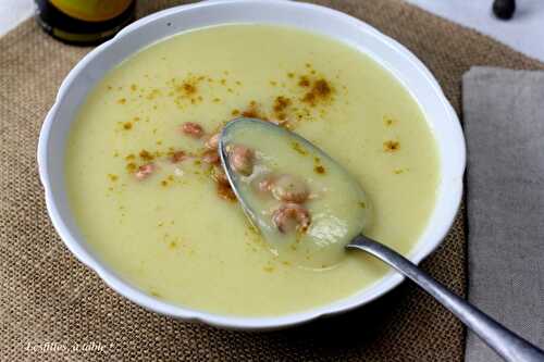 Velouté de céleri rave aux crevettes grises