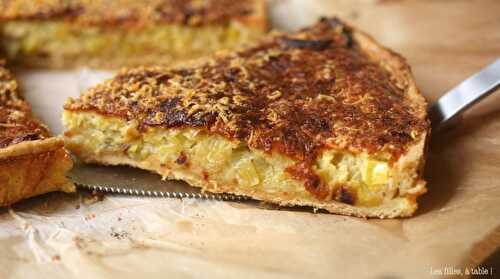 Tarte aux poireaux, bière et mimolette