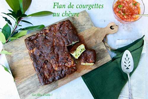 Flan de courgettes au chèvre, fondue de tomates au basilic