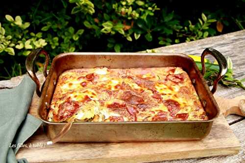 Clafoutis aux courgettes, scamorza blanche et coppa