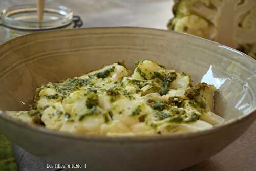 Chou fleur rôti au pesto