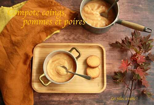 Compote de coings, pommes et poires