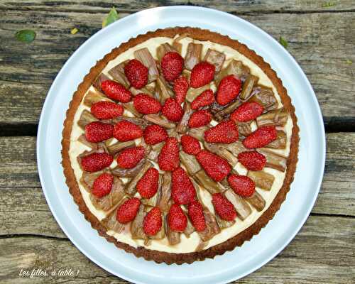 Tarte renversée rhubarbe fraises