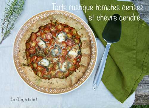 Tarte rustique aux tomates cerises et chèvre cendré