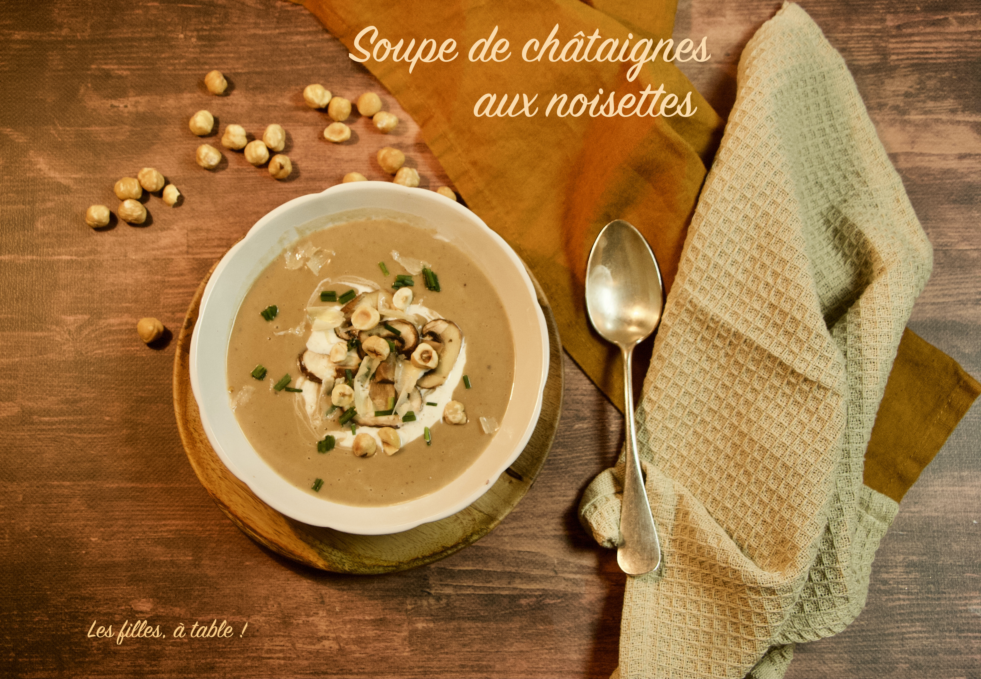 Soupe de châtaignes aux noisettes