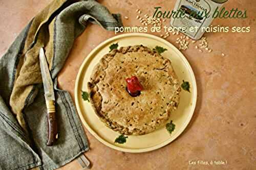 Tourte aux blettes, pommes de terre et raisins secs