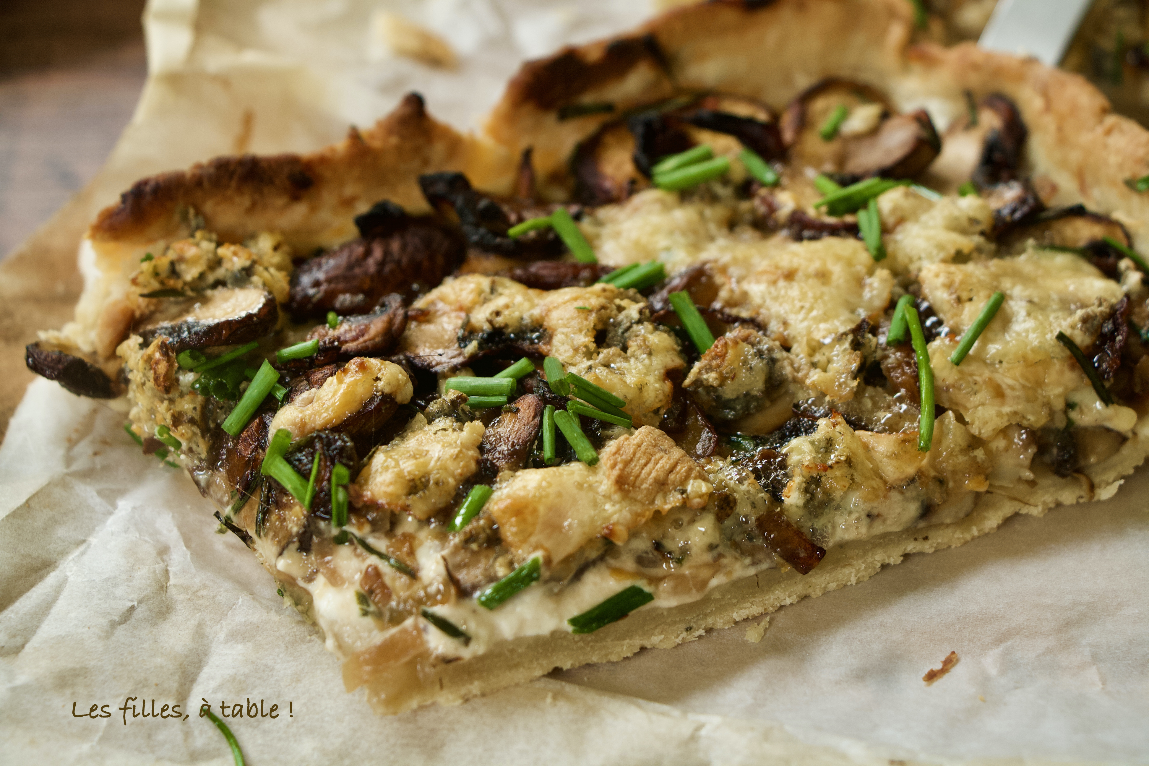 Tarte aux champignons et fourme d’ambert