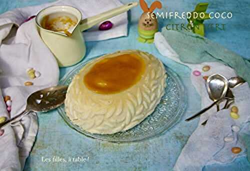 Semifreddo coco citron vert, coulis de mangue