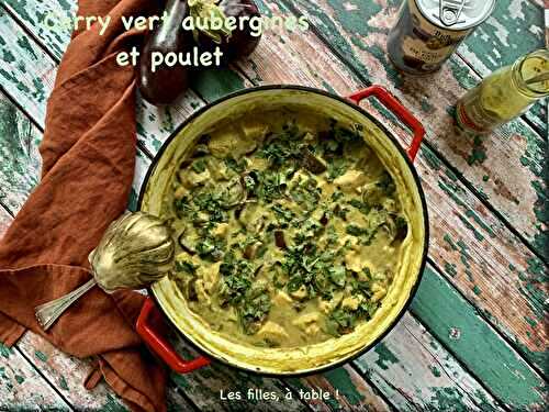Curry vert d’aubergines et poulet