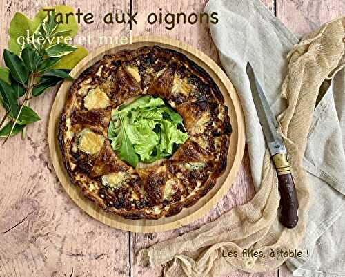 Tarte aux oignons, chèvre et miel